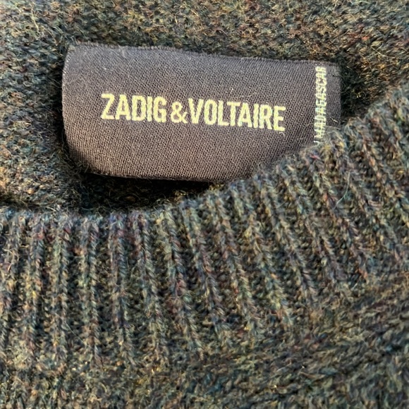 Zadig & Voltaire Cashmere Sweater Denim color Size XS runs like a LG/XL - Picture 7 of 9